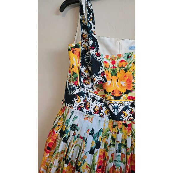 Antonio Melani Kelsey Poplin Dress in Tiger Lily NWT Size 6 - Picture 6 of 10